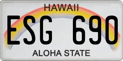 HI license plate ESG690