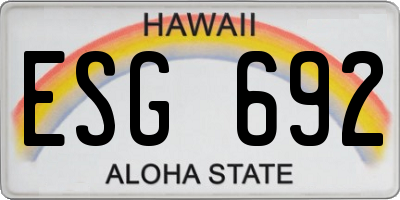 HI license plate ESG692