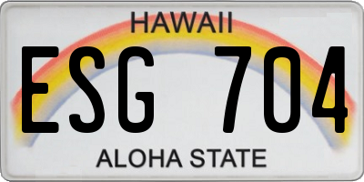 HI license plate ESG704