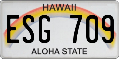HI license plate ESG709