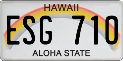 HI license plate ESG710