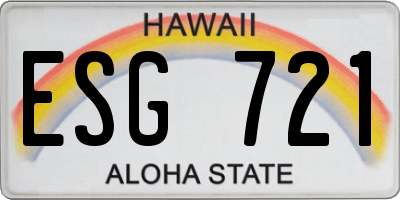 HI license plate ESG721