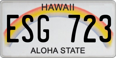 HI license plate ESG723