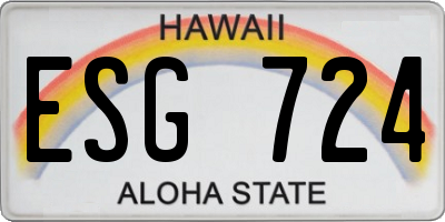 HI license plate ESG724