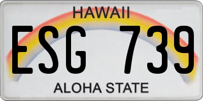 HI license plate ESG739