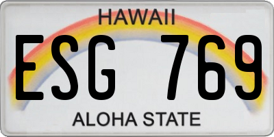 HI license plate ESG769