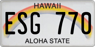 HI license plate ESG770