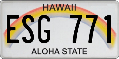 HI license plate ESG771