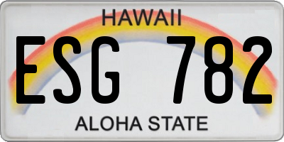 HI license plate ESG782