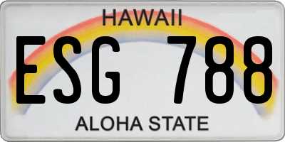 HI license plate ESG788