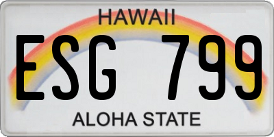 HI license plate ESG799