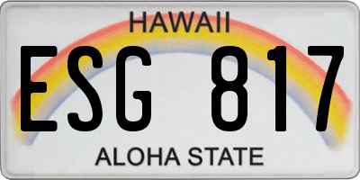HI license plate ESG817