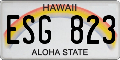 HI license plate ESG823