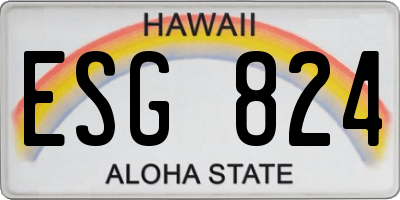HI license plate ESG824