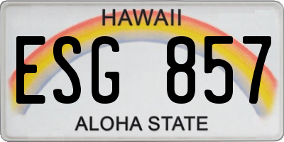 HI license plate ESG857