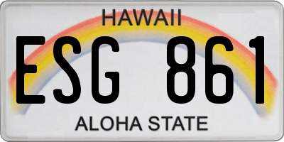 HI license plate ESG861