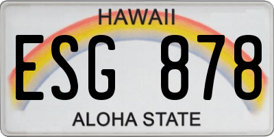 HI license plate ESG878
