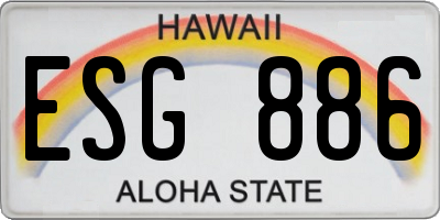 HI license plate ESG886