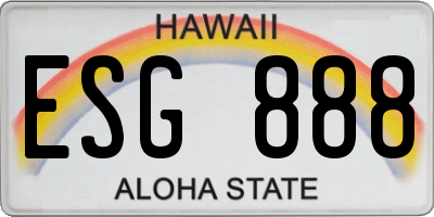 HI license plate ESG888