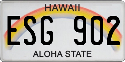 HI license plate ESG902