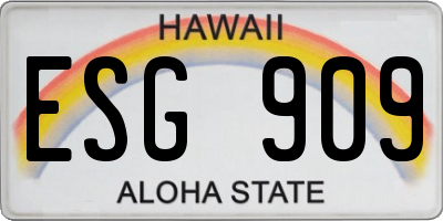 HI license plate ESG909
