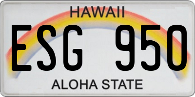 HI license plate ESG950