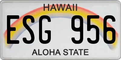 HI license plate ESG956