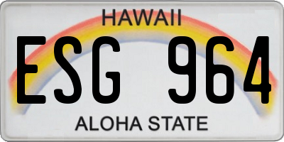 HI license plate ESG964