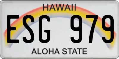 HI license plate ESG979