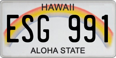 HI license plate ESG991