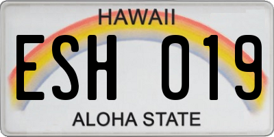 HI license plate ESH019