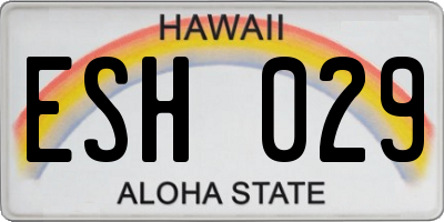 HI license plate ESH029