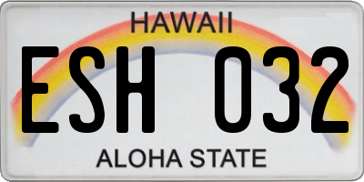 HI license plate ESH032