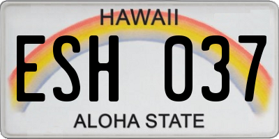 HI license plate ESH037