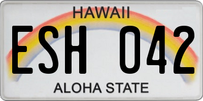 HI license plate ESH042