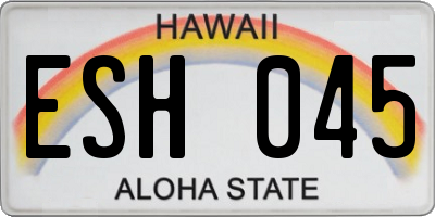 HI license plate ESH045