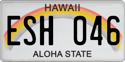 HI license plate ESH046