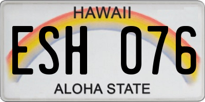 HI license plate ESH076
