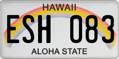HI license plate ESH083