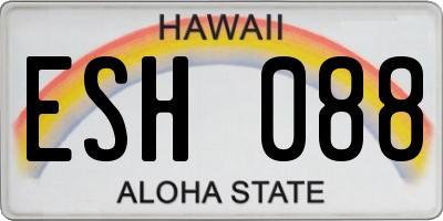 HI license plate ESH088