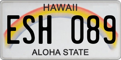HI license plate ESH089