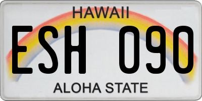 HI license plate ESH090