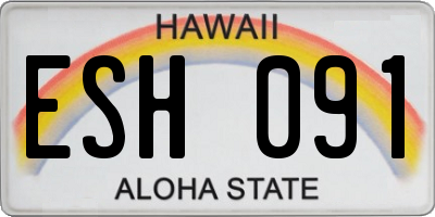 HI license plate ESH091