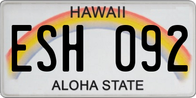 HI license plate ESH092