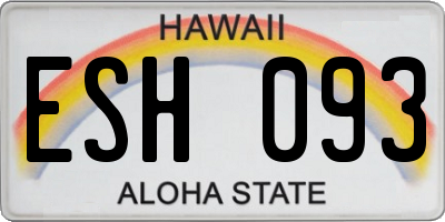 HI license plate ESH093
