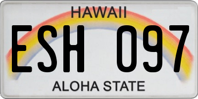 HI license plate ESH097