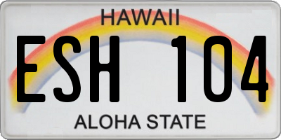 HI license plate ESH104