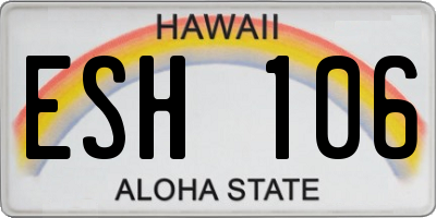 HI license plate ESH106