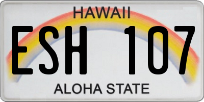 HI license plate ESH107