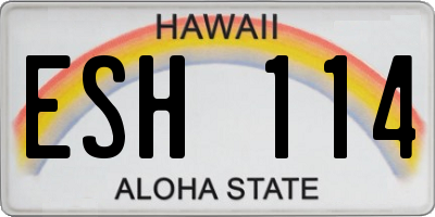 HI license plate ESH114